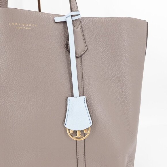 Tory Burch Perry Triple-Compartment Tote Bag Shoulder Bag Grey Heron - Picture 9 of 13